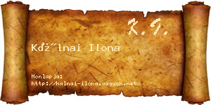 Kálnai Ilona névjegykártya