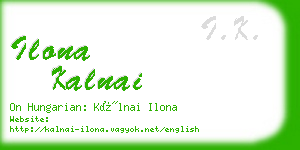 ilona kalnai business card